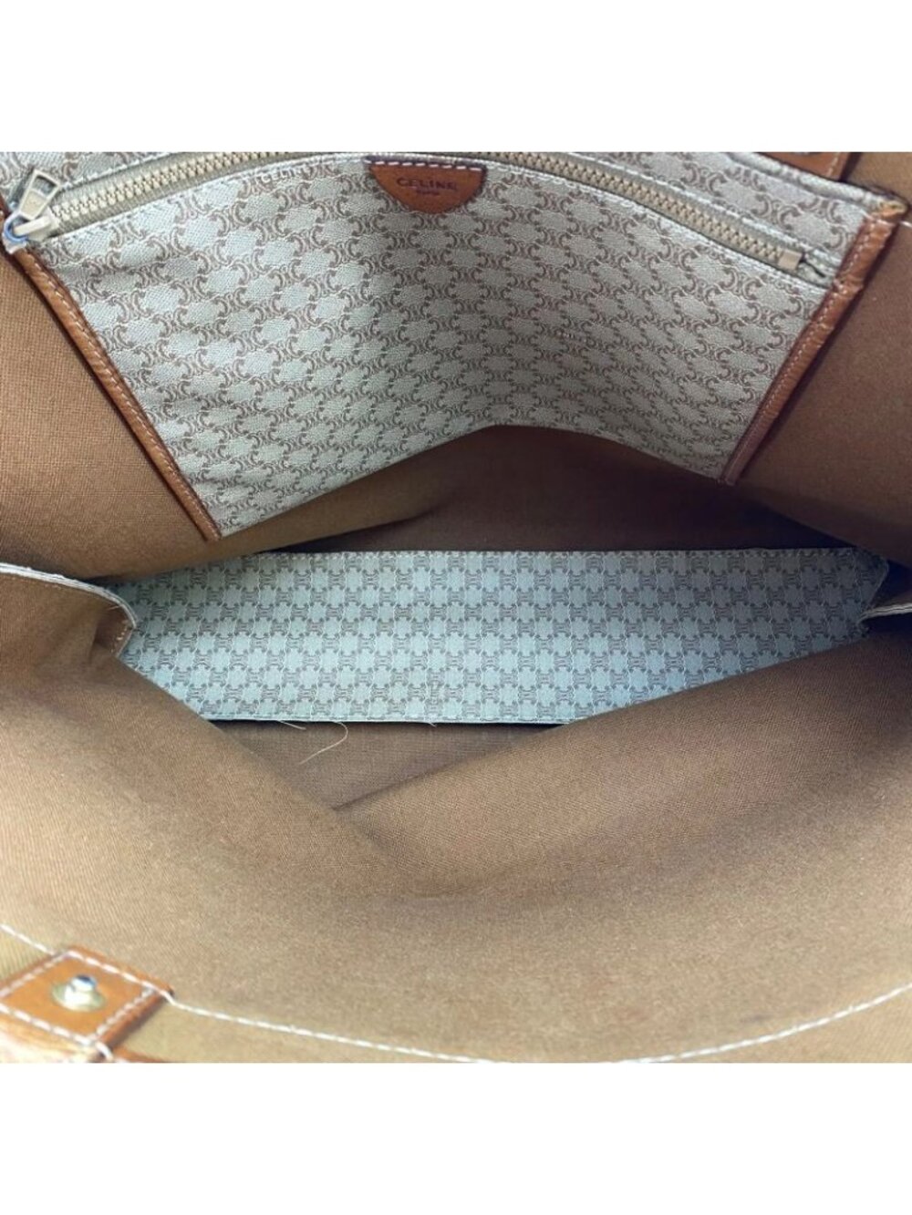 Celine Tote Shoulder Bag White Macadam Business - Picture 8 of 10